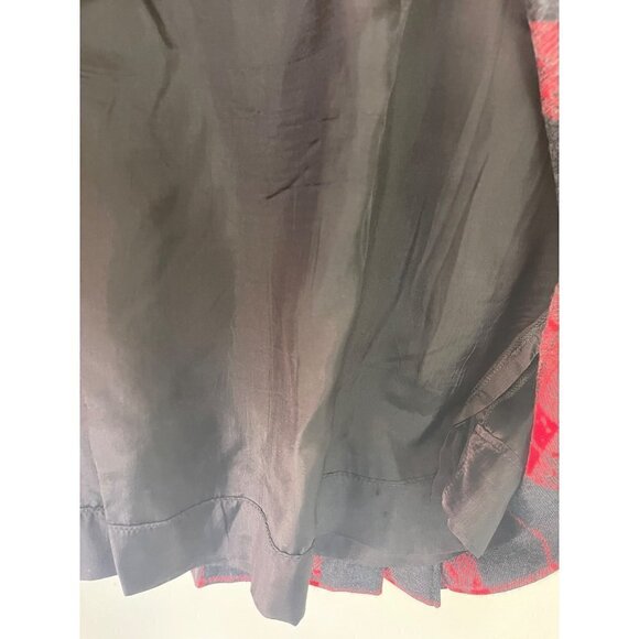 JS Scherrer Vintage Womens Pencil Skirt Size Large Black Red Plaid Wool Paris - Picture 9 of 14